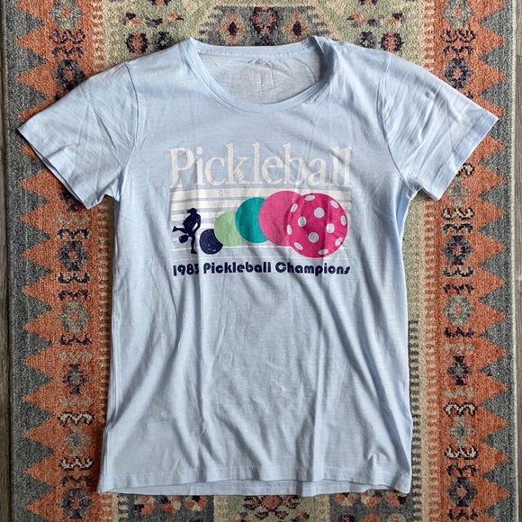 J Crew pickle ball graphic tee summer vibes athletic casual shirt 1980s small - Picture 11 of 14